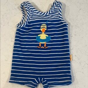 Le Top baby bathing suit with adorable duck.  Size 6M.